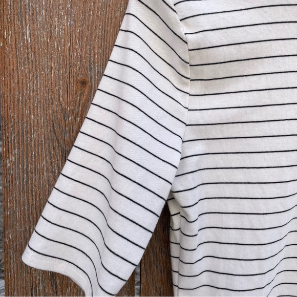 A NEW DAY Women’s White Black Stripe Elbow Sleeve Turtleneck Shirt Size Large - Picture 11 of 12